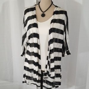 LulaRoe stripe open hi low cardigan. Size S
